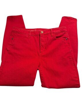 Talbots Flawless High Waist Jegging Red Denim Jeans Ankle Stretch Size 10